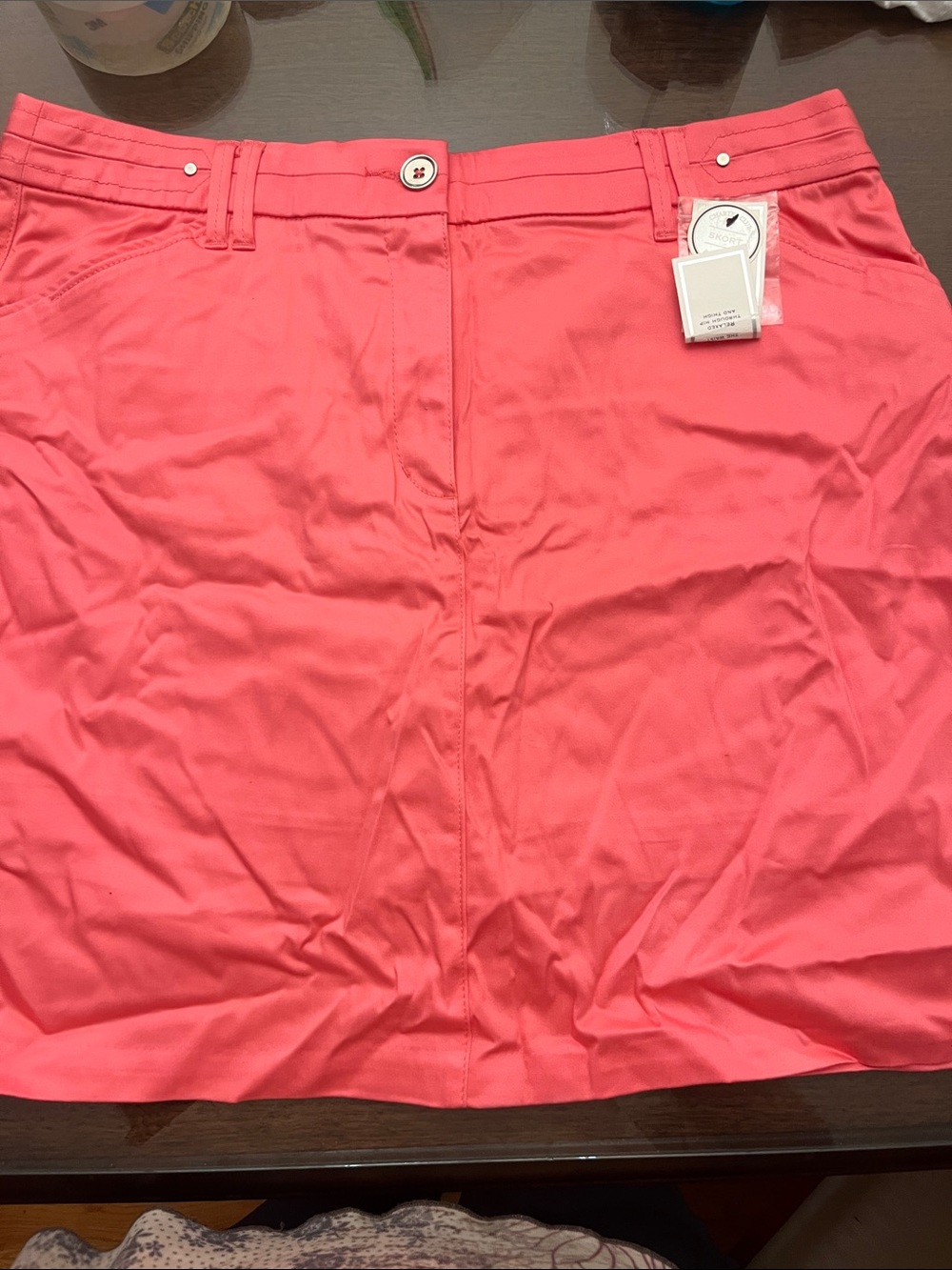 Charter Club Coral Pink Skort with Button Waist
